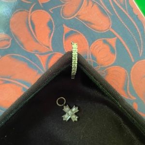 Single Diamond huggie hoop with charm